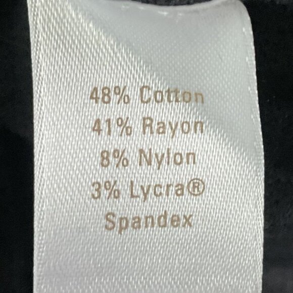 Caslon black V-neck puff sleeve sweater/top, tunic length, size large - Picture 6 of 8